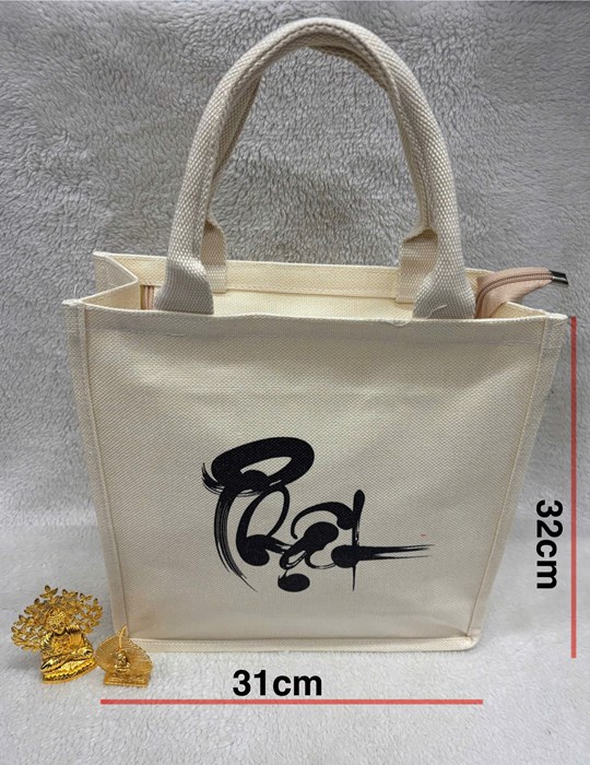 Túi Xách Canvas chữ Phật 31*32