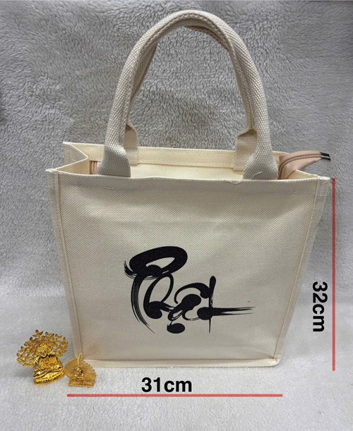 Túi Xách Canvas chữ Phật 31*32