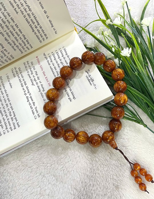 18 hạt giả hổ phách 20 li