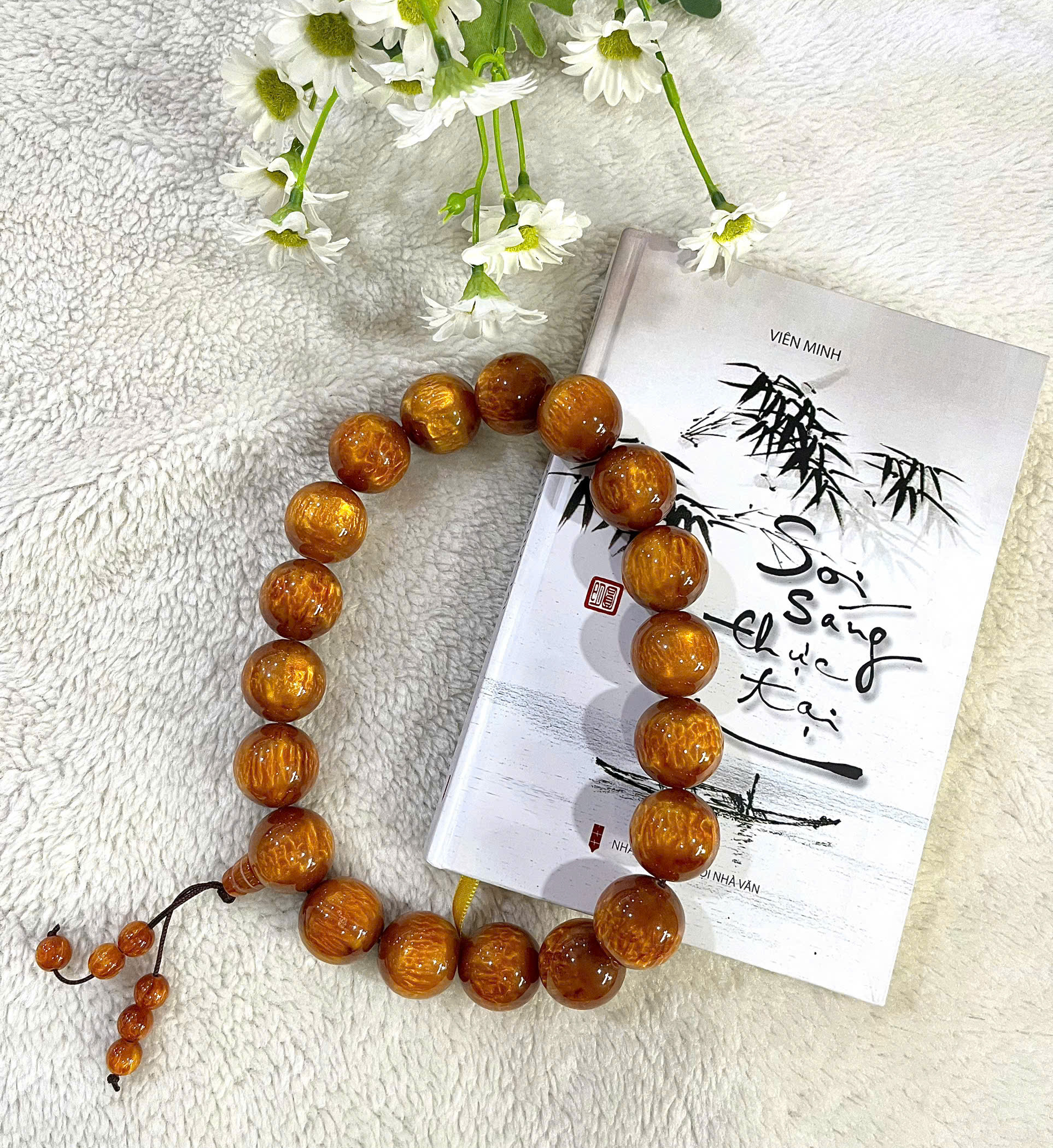 18 hạt giả hổ phách 25 li 