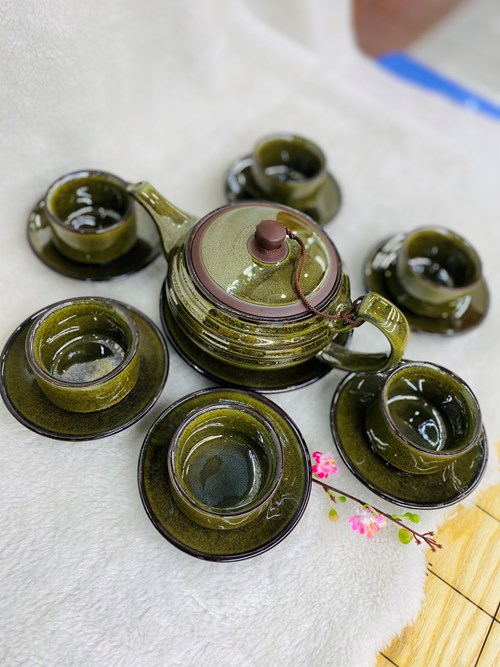 Ấm chén đất đỏ hoả biến 