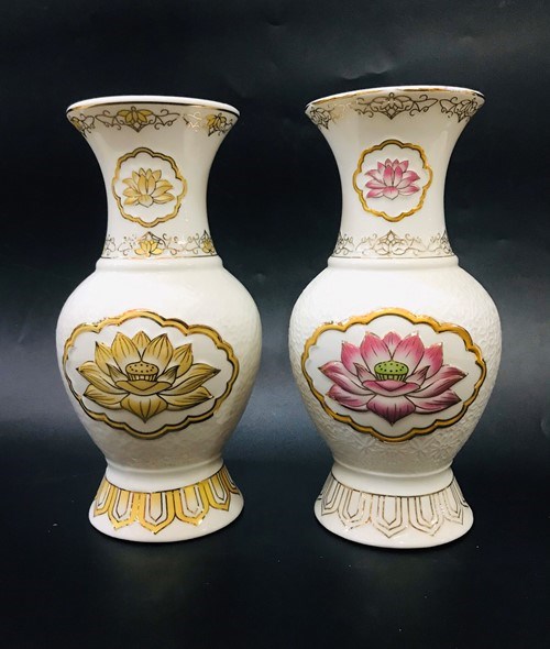 Bình Bạch Ngọc Hồng 1618 10in
