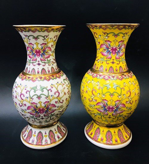 Bình Bạch Ngọc Vàng 1718 10in