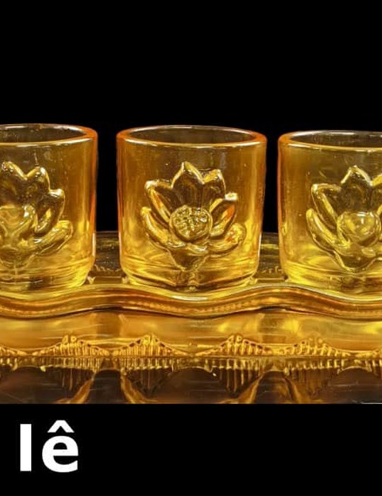 Bộ án 5 pha lê vàng