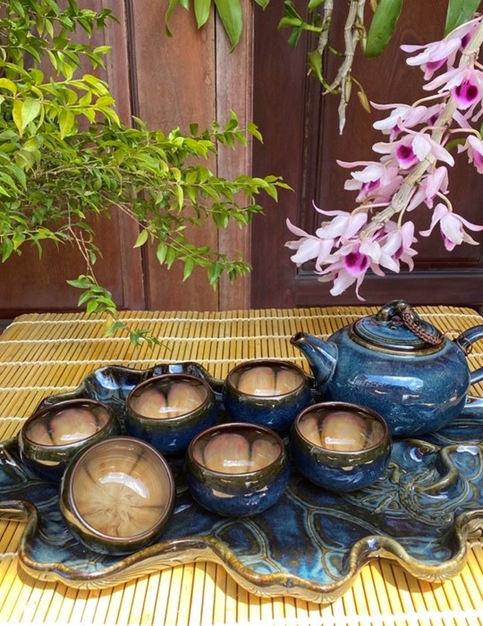 bộ quả hồng xanh khay hoa
