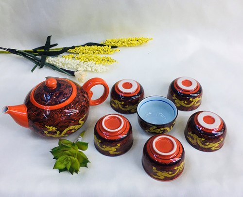 Bộ tách rồng vàng không lọ