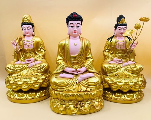 Bộ Tam Thế Phật Ngồi 3T vàng