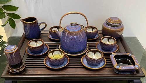 Bộ trà chóp hoa lồng chén