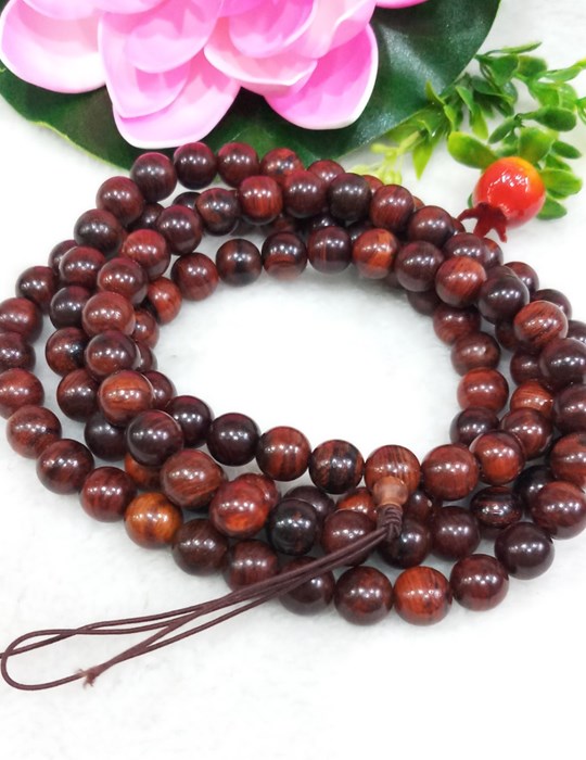 CHUỖI 108 HẠT GỖ SƯA ĐỎ 12LI