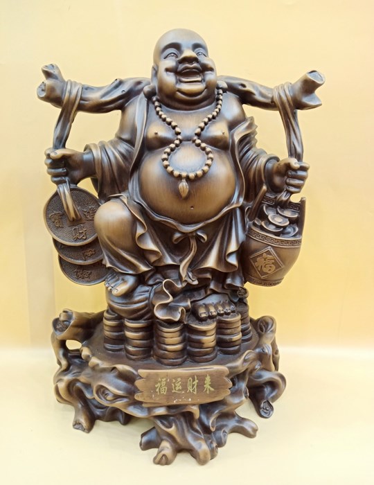 di lặc giả gỗ gánh tiền 