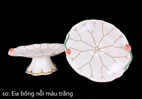 Dĩa Bông Sen Nổi Trắng 9in