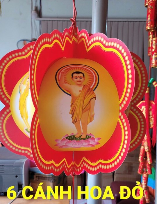 Lồng đèn 6 cánh hoa đỏ LD2