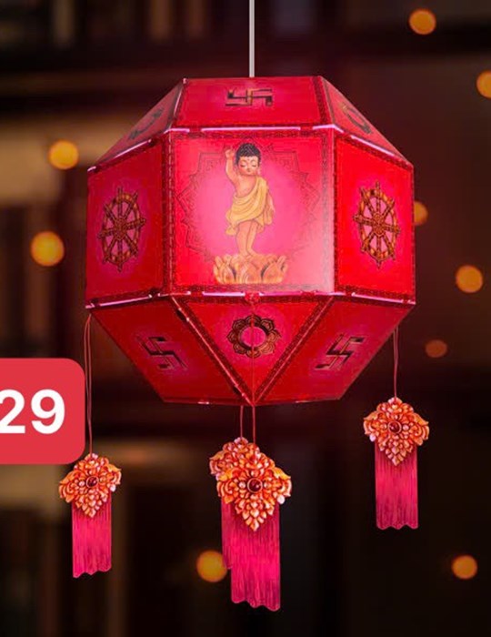 lồng đèn bát giác LD29 hồng