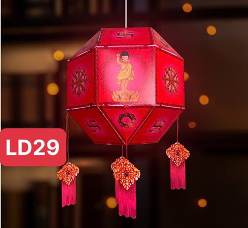 lồng đèn bát giác LD29 hồng