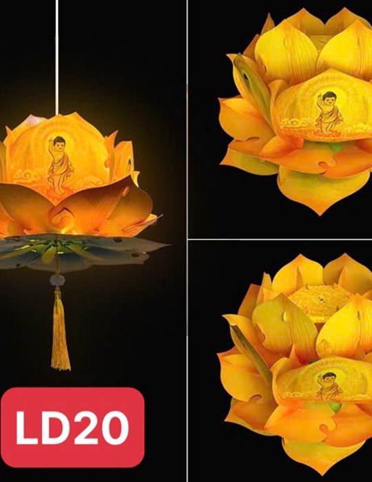 lồng đèn hoa sen lớn LD20 vàng
