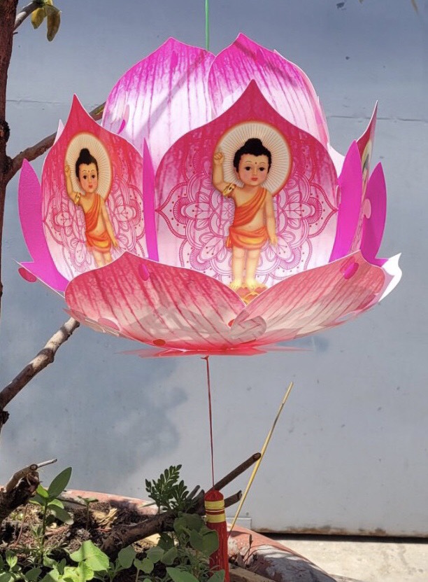 Lồng đèn hoa sen Mandala nhỏ hồng