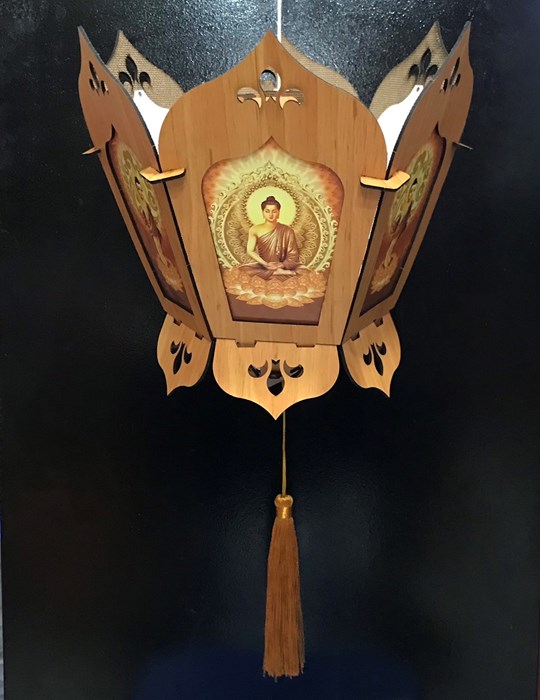 Lồng đèn sen gỗ 34cm LD16