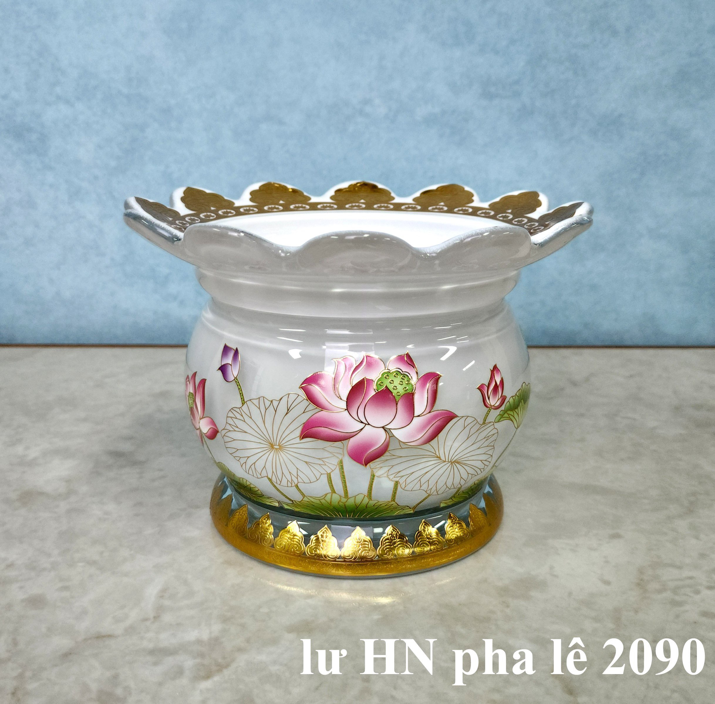 lư hứng nhang pha lê 2090 6.5in 16.25cm