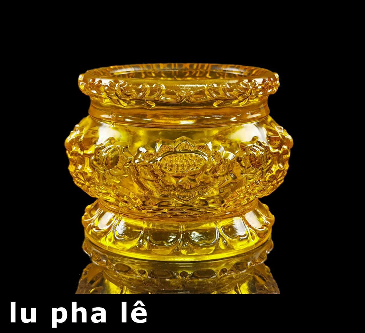 lư pha lê vàng 4in