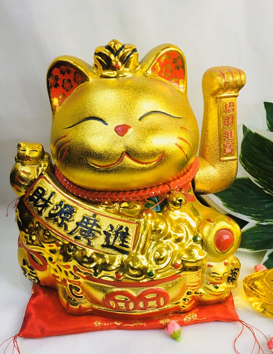 Mèo ngoắc tay vàng 14in