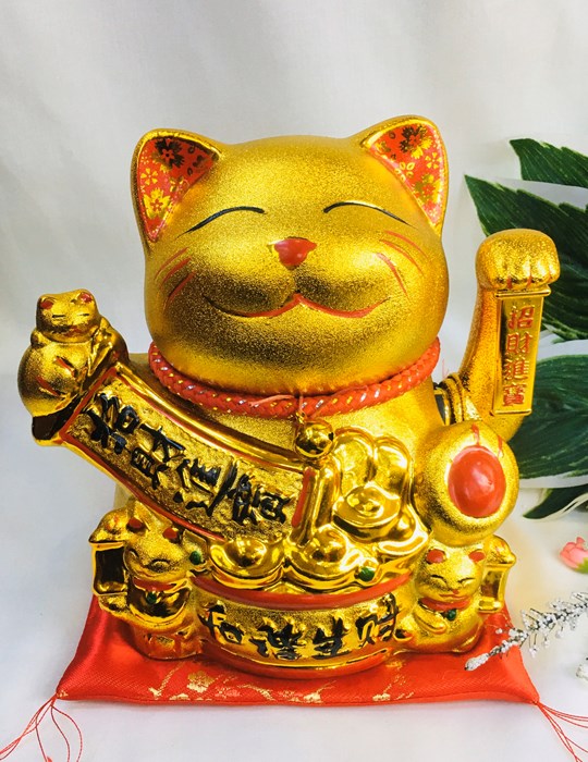 Mèo ngoắc tay vàng 9in