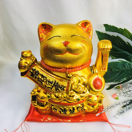 Mèo ngoắc tay vàng 9in