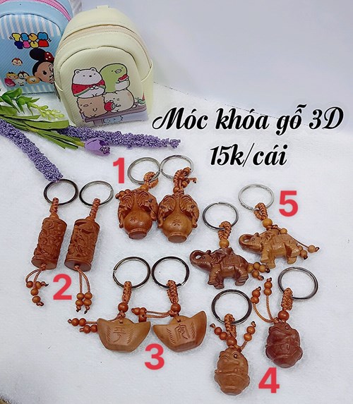 Móc Khóa Gỗ 3D