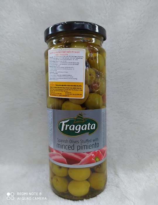Olive Xanh Trái Nhỏ Nhồi Ớt Fragata