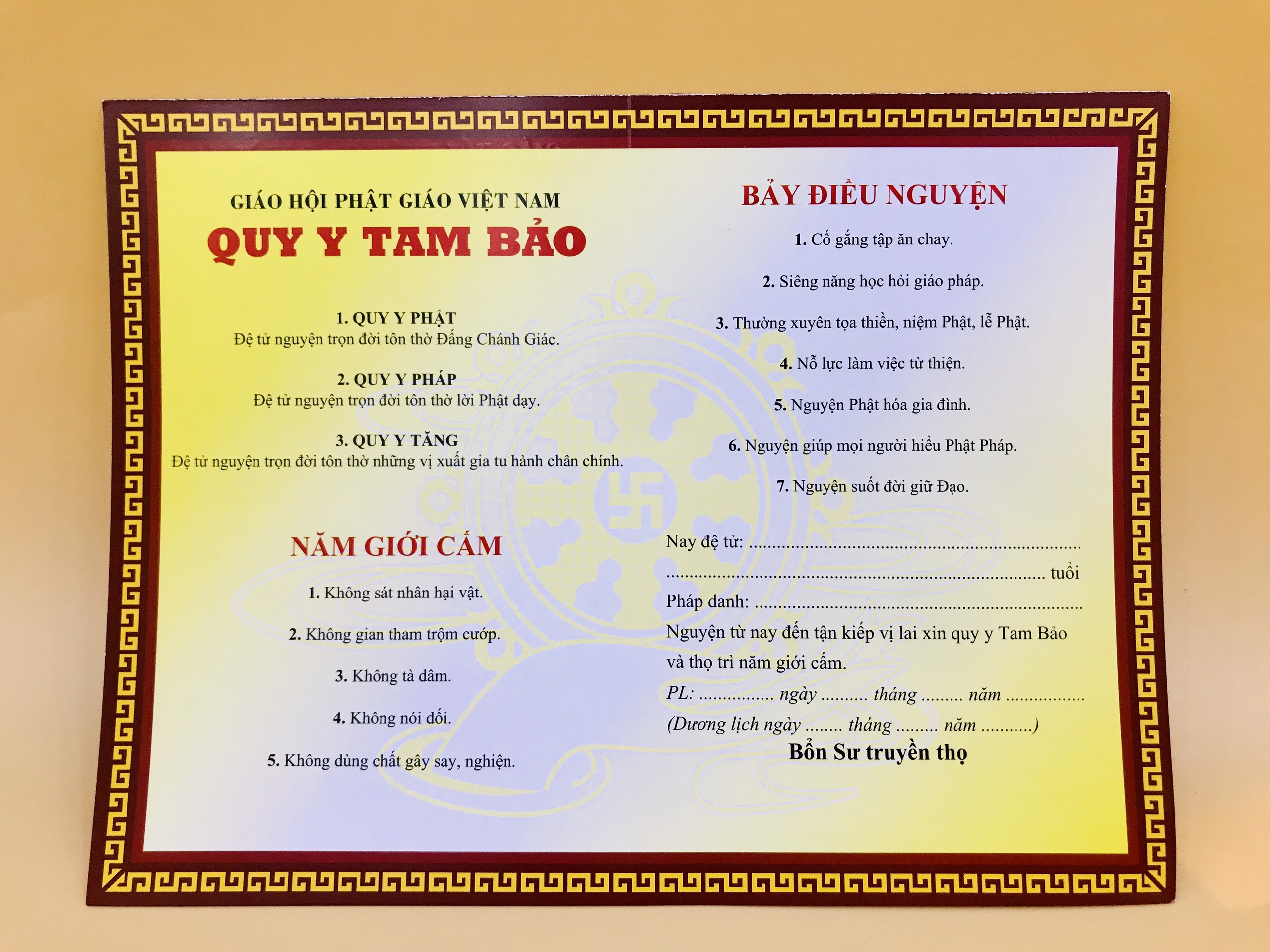Phái Quy Y Nhỏ khổ A5