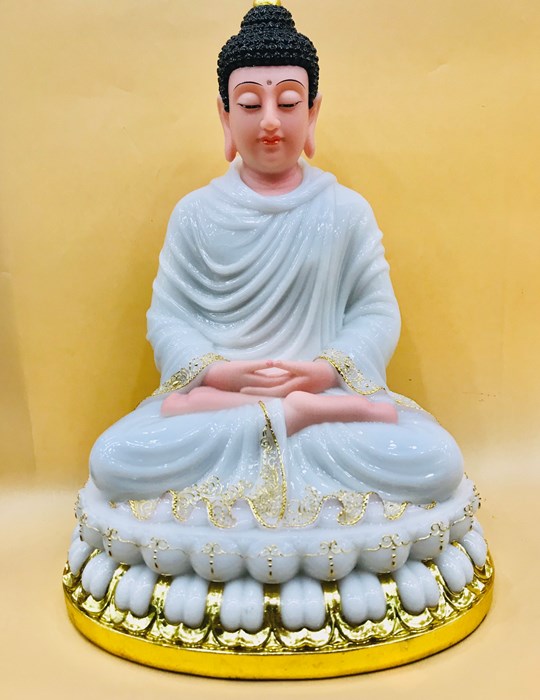 Phật tổ đá trắng 04 12in