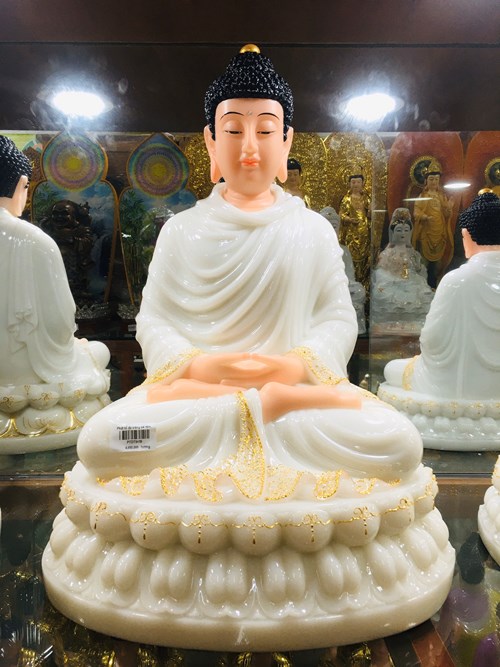 Phật tổ đá trắng 19in ms04