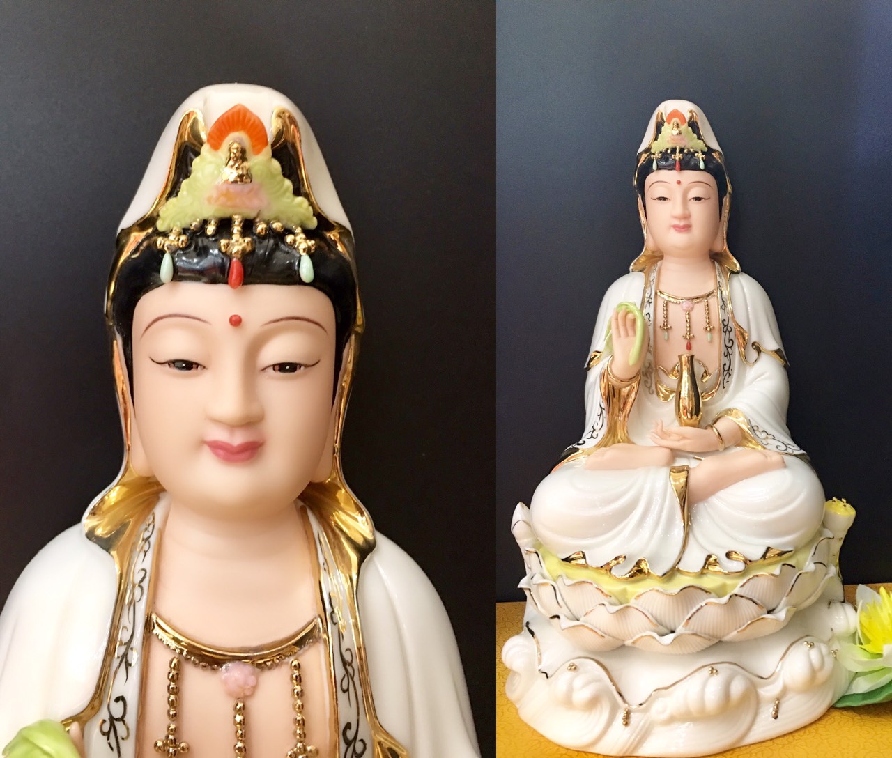 Quan âm đức hóa trắng 12in mã09