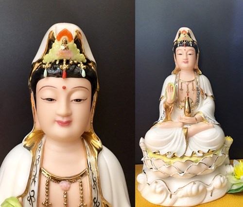 Quan âm đức hóa trắng 16in mã09