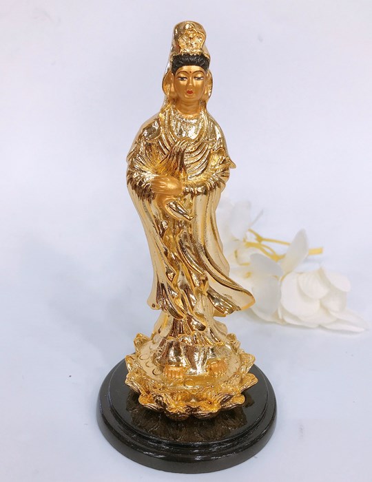 Quan âm đứng nhỏ xi vàng XV05
