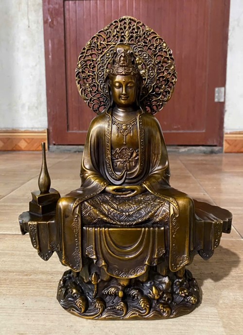 quan âm ngồi lá đề 45cm