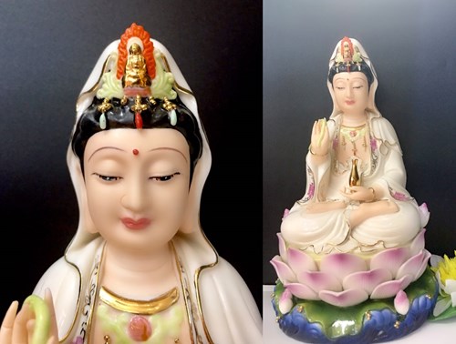 Quan Âm Ngũ Sen Xanh Da 18inch