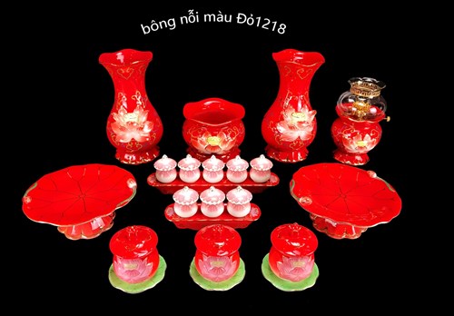 Set Mẫu Bông Sen Nổi Đỏ