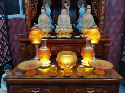 Bộ Sen Lưu Ly Vàng Cao Cấp 