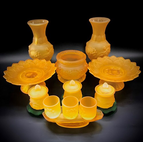 Set Mẫu Sen Lưu Ly Vàng