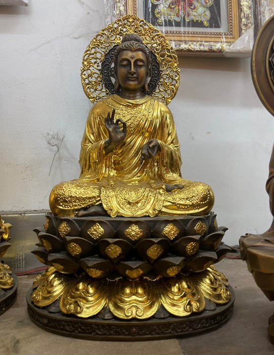 TAM BẢO DÁT VÀNG 40CM ẤN CHUYỂN PHÁP LUÂN