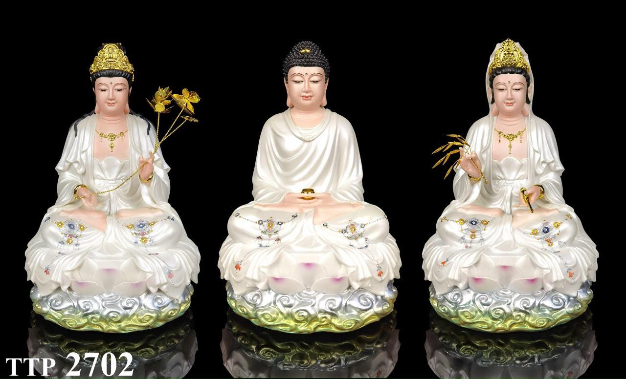 Tam Thế Phật BoLy  2702 16IN Trắng