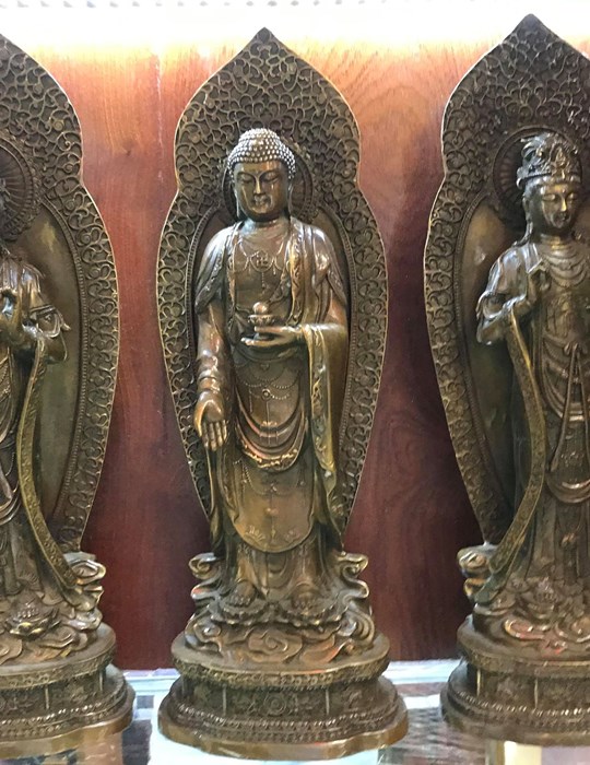 Tam thể phật lá Bồ Đề