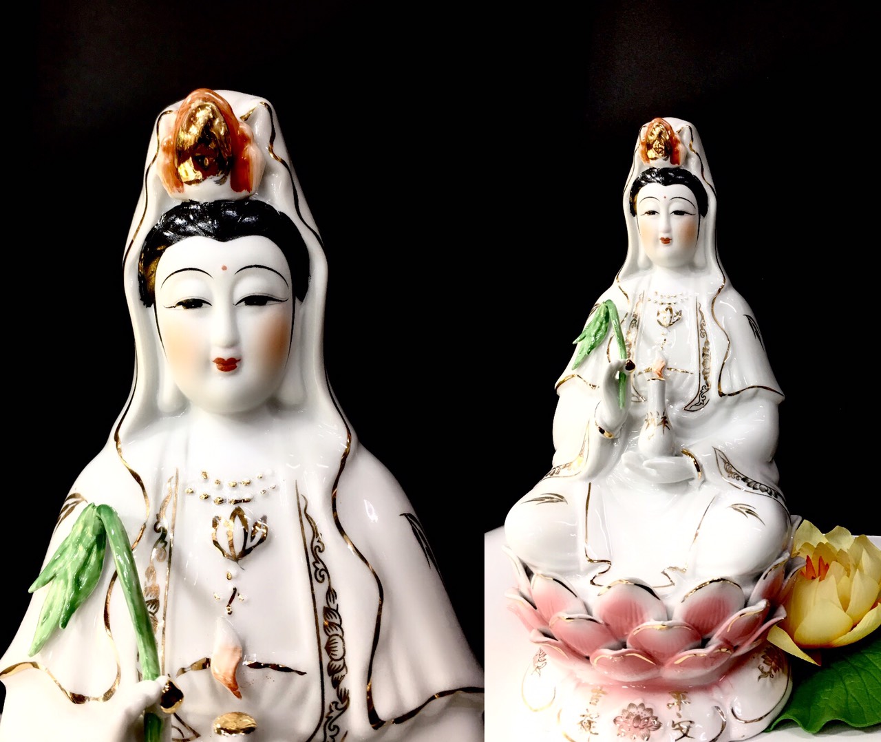 Tượng quan âm trắng 20in