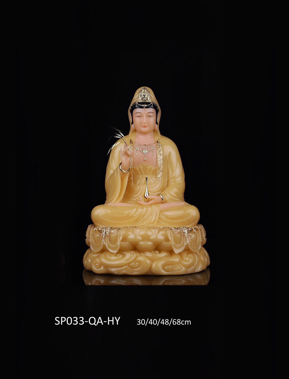 Tượng Quan Âm đá SP033 30cm HY