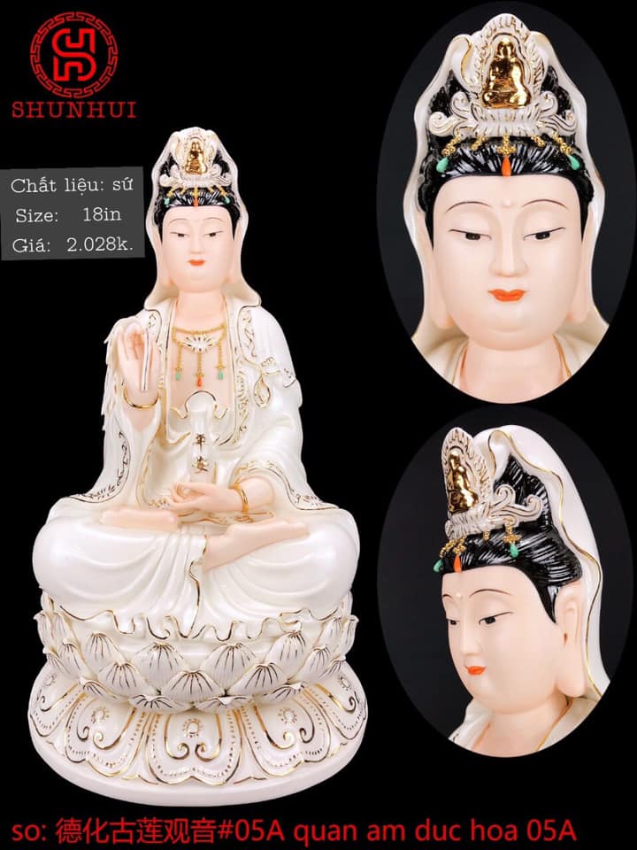 Tượng quan âm đức hóa 05A 18in