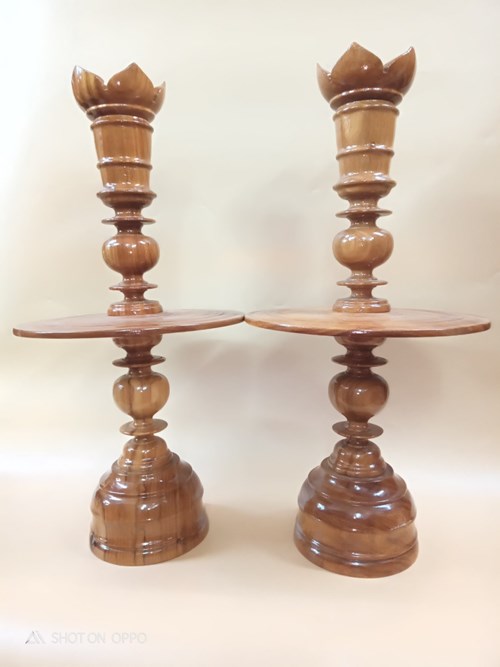  Chân Đèn Gỗ Gõ 4T