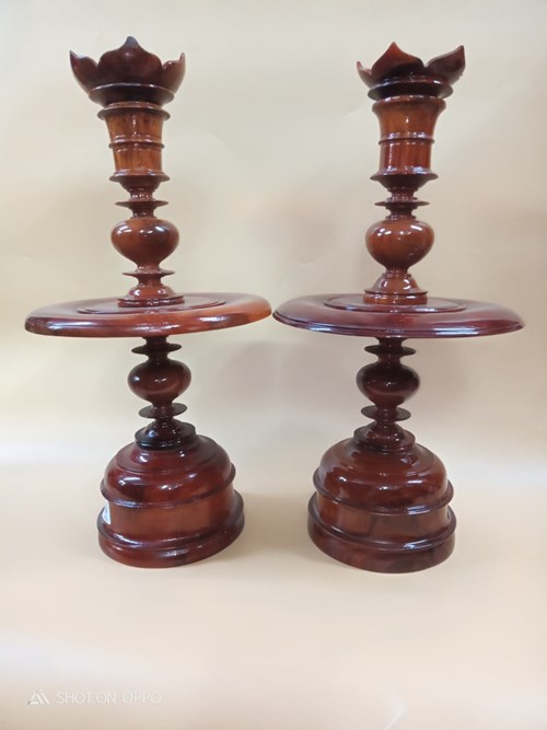 Chân Đèn Gỗ Hương 7T