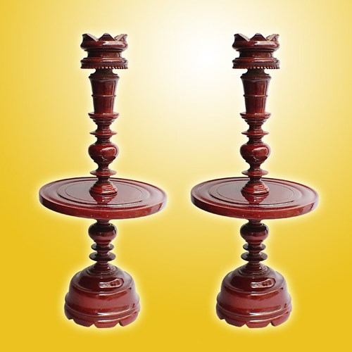 Chân đèn gỗ Tràm 3.5 tấc