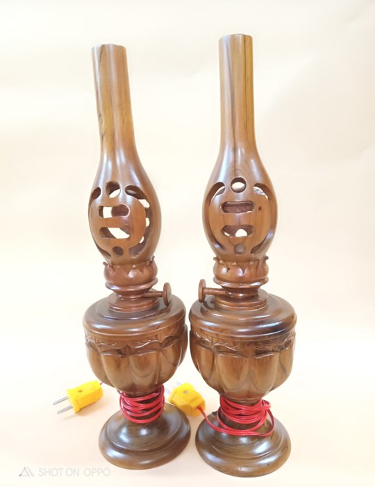 Đèn dầu gỗ gỗ 28