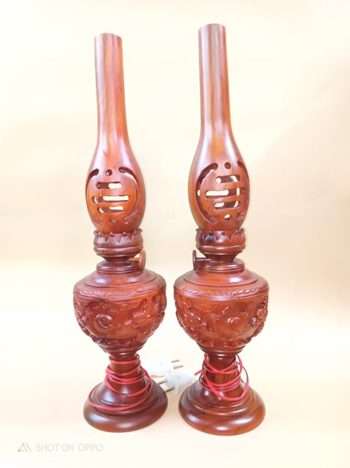 Đèn dầu hương chạm rồng 70